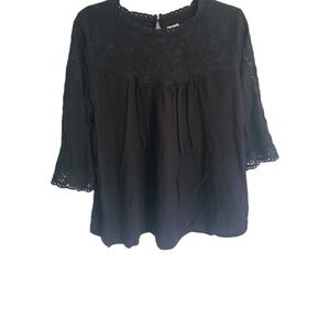 Chico's Black lace cut out top, 3/4 Sleeves, Size 16/18 Women's  Pre-Loved